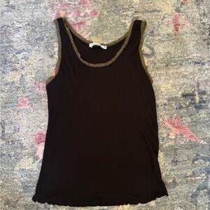 Michael stars rib lace tank top